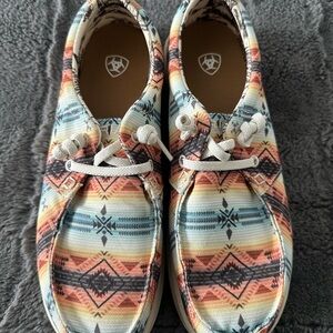 Ariat Cream and Brown Patterned Shoes